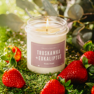 Truskawka & Eukaliptus świeca sojowa - Wosk i Knot