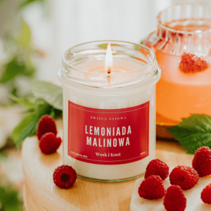 Lemoniada Malinowa świeca sojowa - Wosk i Knot
